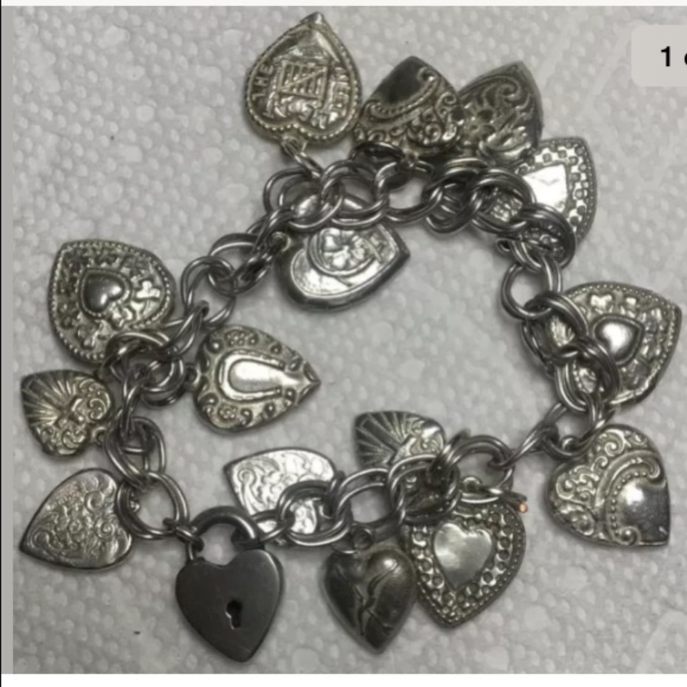 16 Solid (Not Hollow) Charm Bracelet 925 Sterling